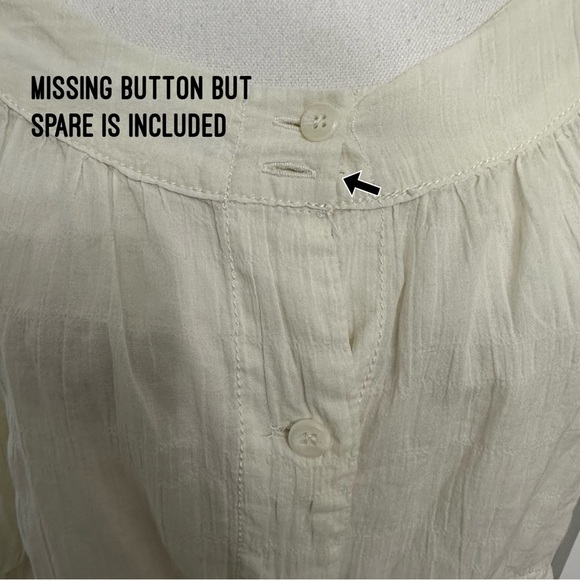 FREE PEOPLE Sea to Shore Gauzy Peasant Top SZ Small Ivory Bohemian Light NWT - Picture 3 of 9